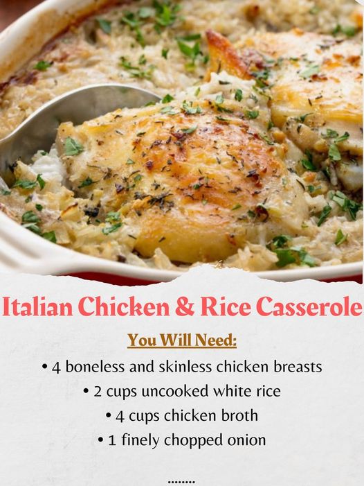 Italian Chicken & Rice Casserole - The Flavorful Journey